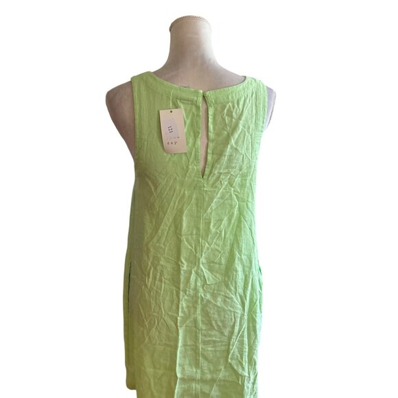 A New Day Sleeveless Lime Green Linen A-Line Dress Size Small NWT - Picture 2 of 11